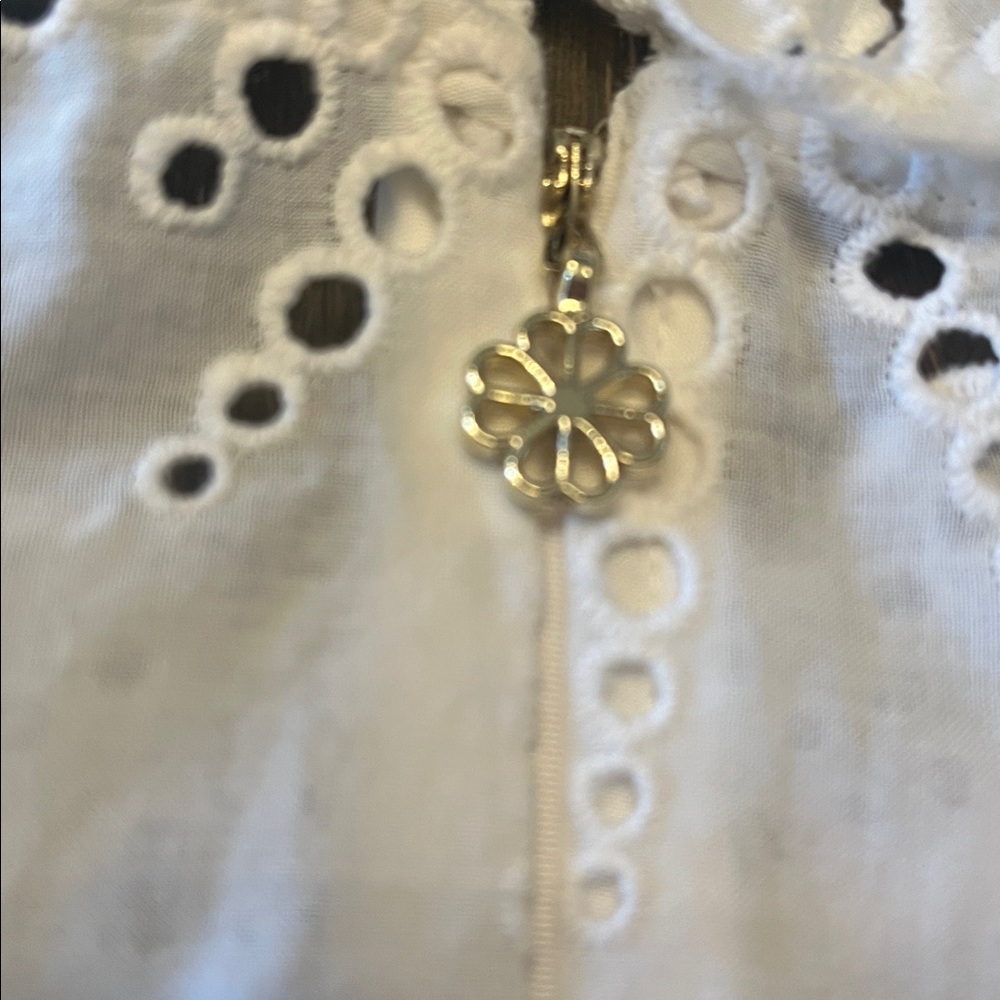 Kate Spade White Eyelet Ruffle Blouse 4 new - Picture 7 of 7